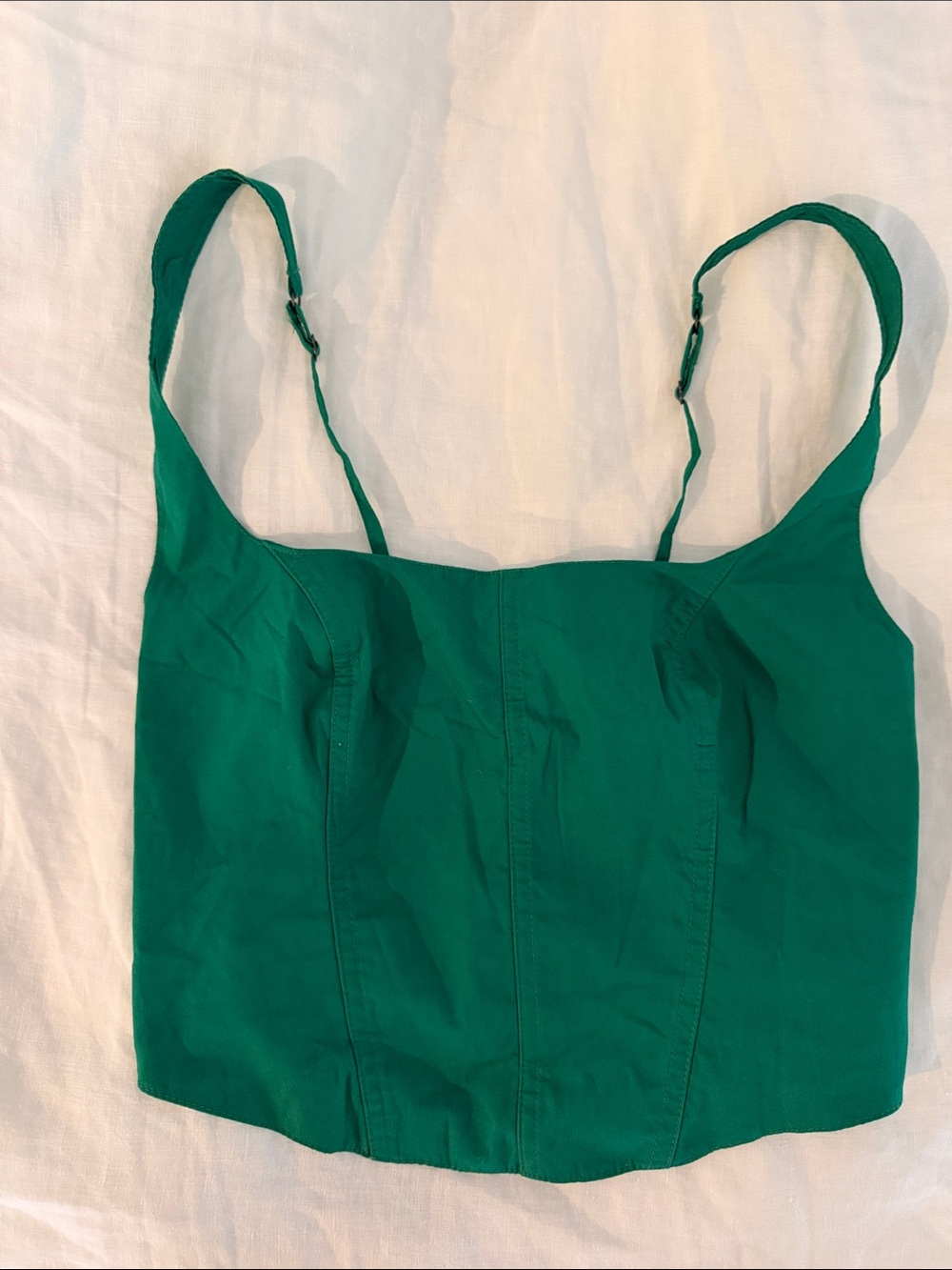 Abercrombie & Fitch Emerald Green Bustier Crop Top